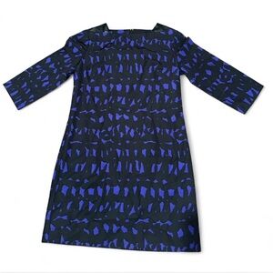 Milly of New York Black and Blue Patterned Dress